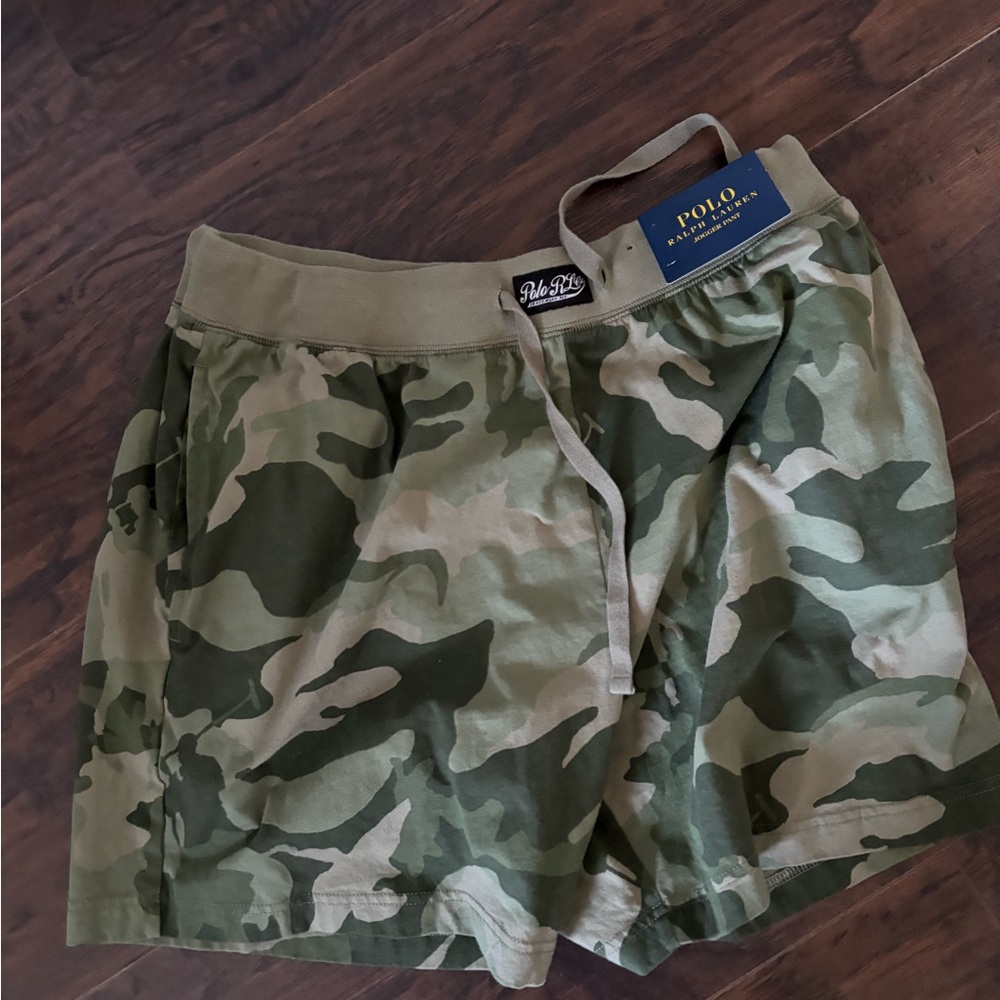 Polo by Ralph Lauren Men's Camo Athletic Drawstring Shorts - Olive/Khaki